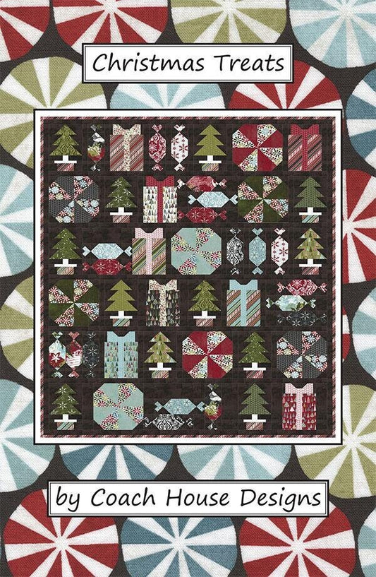 LAST CALL Christmas Treats Quilt Pattern, Coach House Designs CHD-2144, Layer Cake Friendly Christmas Xmas Candy Gifts Lap Throw Quilt
