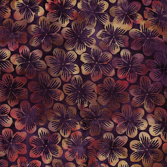LAST CALL Nightshade Stack, Island Batik, 10" Inch Precut Fabric Squares, Purple Tan Red Batik Layer Cake Fabric