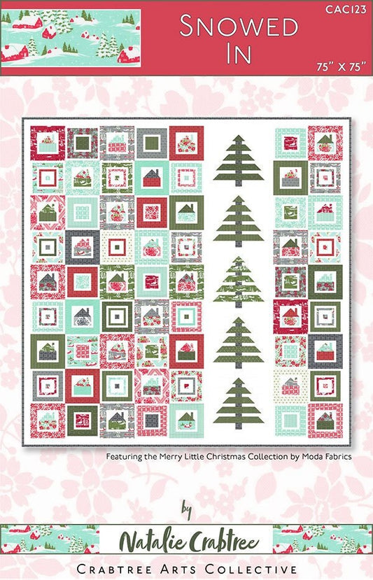 LAST CALL Snowed In Quilt Pattern, Crabtree Arts Collective CAC123, Fat Quarter FQ Friendly, Christmas Trees Houses Quilt Pattern