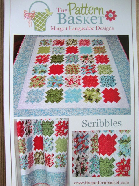 Scribbles Quilt Pattern, The Pattern Basket TPB1014, Layer Cake Ten Square Stack Friendly Throw Quilt Pattern, Focal Print Quilt