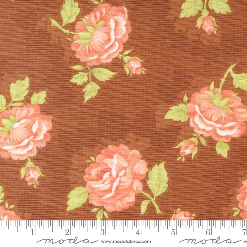 LAST CALL Cinnamon and Cream Layer Cake, Moda 20450LC, 10" Inch Precut Fabric Squares, Autumn Fall Floral Layer Cake Fabric, Fig Tree Quilts