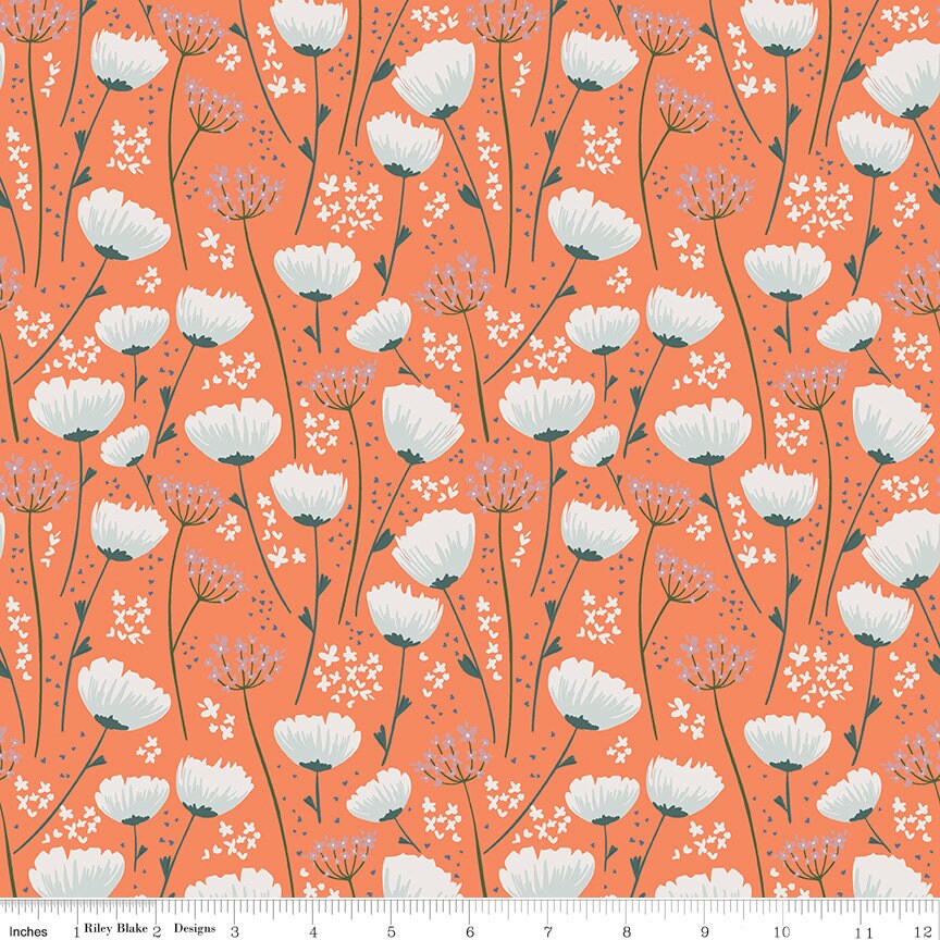 LAST CALL With a Flourish Rolie Polie, Riley Blake RP-12730-40, Precut 2.5" Inch Floral Fabric Strips, Simple Simon