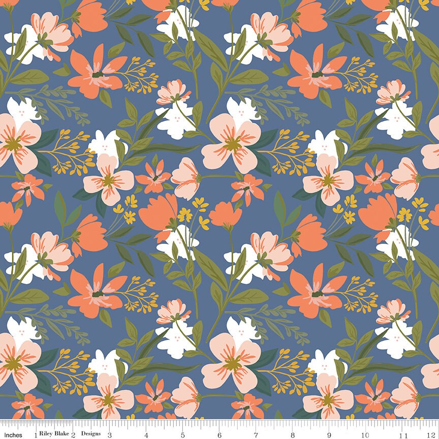 LAST CALL With a Flourish Rolie Polie, Riley Blake RP-12730-40, Precut 2.5" Inch Floral Fabric Strips, Simple Simon