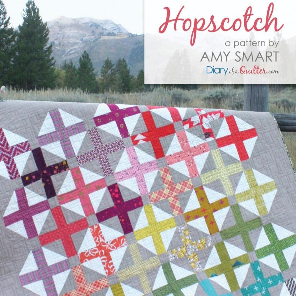 LAST CALL Hopscotch Quilt Pattern, Diary of a Quilter DQ1602, Fat Quarter FQ Scrap Jelly Roll Friendly, Amy Smart