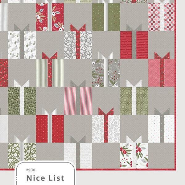 Nice List Quilt Pattern, Lella Boutique LB200, Layer Cake Fat Quarter FQ Scrap Friendly, Christmas Xmas Gift Boxes Throw Quilt Pattern