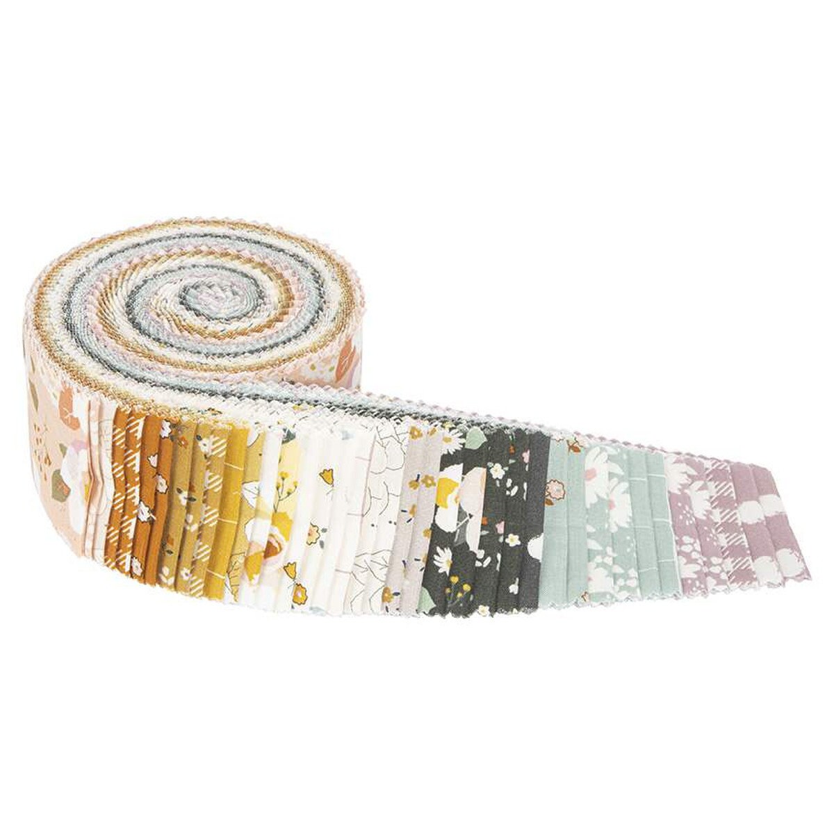 LAST CALL Forgotten Memories Rolie Polie, Riley Blake RP-12750-40, 2.5" Inch Fabric Strips, Floral Fabric Strips, Minki Kim