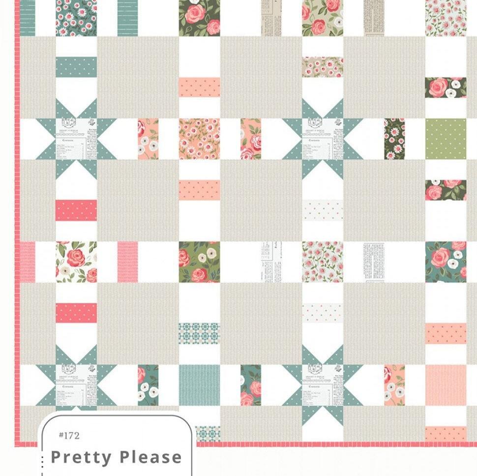 LAST CALL Pretty Please Quilt Pattern, Lella Boutique LB172, Charm Pack Friendly, Star Throw Bed Quilt Pattern