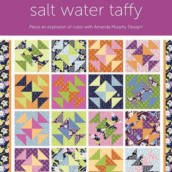 LAST CALL Salt Water Taffy Quilt Pattern, Amanda Murphy Designs AMD088, Yardage Friendly Throw Quilt Pattern