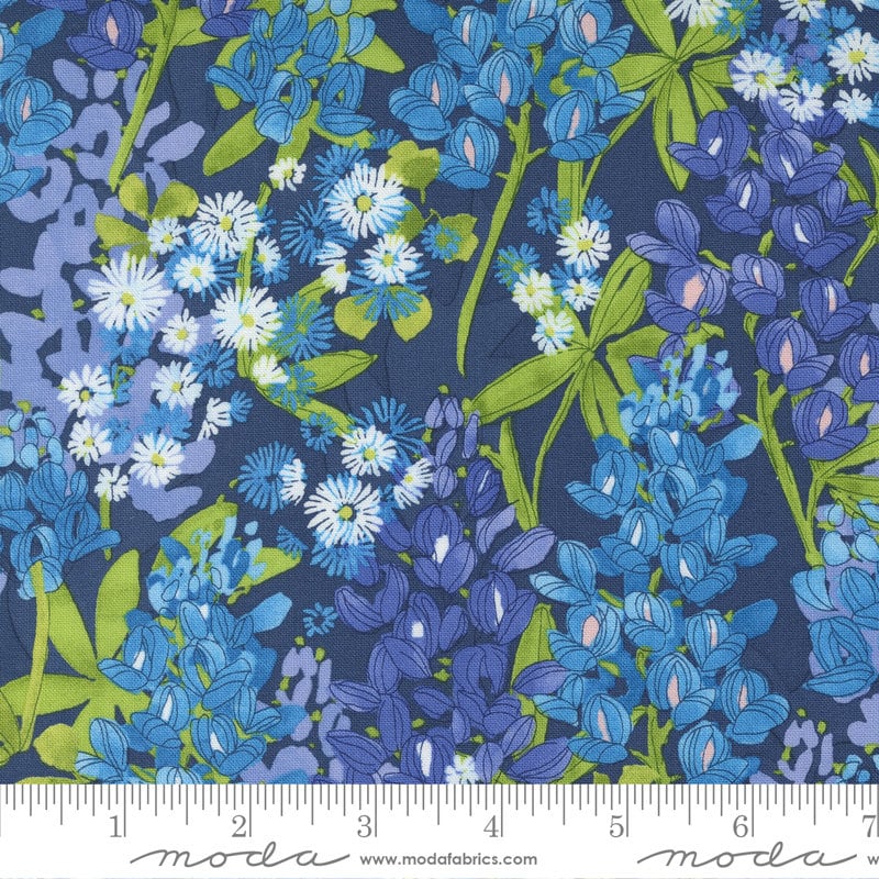 LAST CALL Wild Blossoms Layer Cake, Moda 48730LC, 10" Inch Precut Fabric Squares, Blue Green Pink Wildflowers Floral Quilt Fabric, Pickens