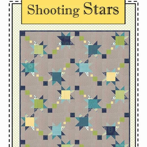 LAST CALL Shooting Stars Quilt Pattern, Aunt Em's Quilts AEQ62, Yardage Scrap Friendly Quilt Pattern, Stars Lap Throw Quilt Pattern