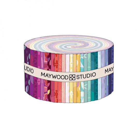 LAST CALL Sun Showers 2.5" Strips, Maywood St-MASSUNS, 2.5" Inch Precut Fabric Strips, Rainbow Colors Geometric Fabric Strip Roll, Cameli