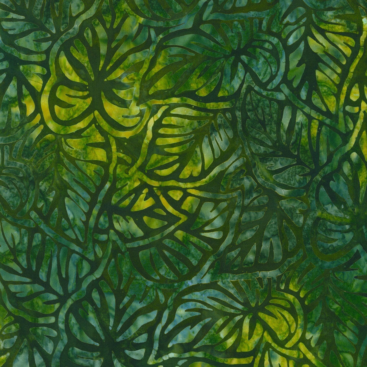 LAST CALL Marshland Batik Charm Squares, Robert Kaufman CHS-1108-42, Green Brown Blue Leaves Batik Charm Pack, 5" Inch Precut Fabric Squares