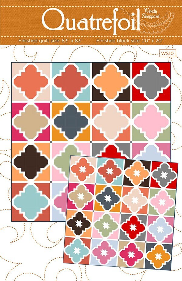 Quatrefoil Quilt Pattern, Wendy Sheppard WS10, Yardage Friendly Pattern, Square Bed Quilt Pattern