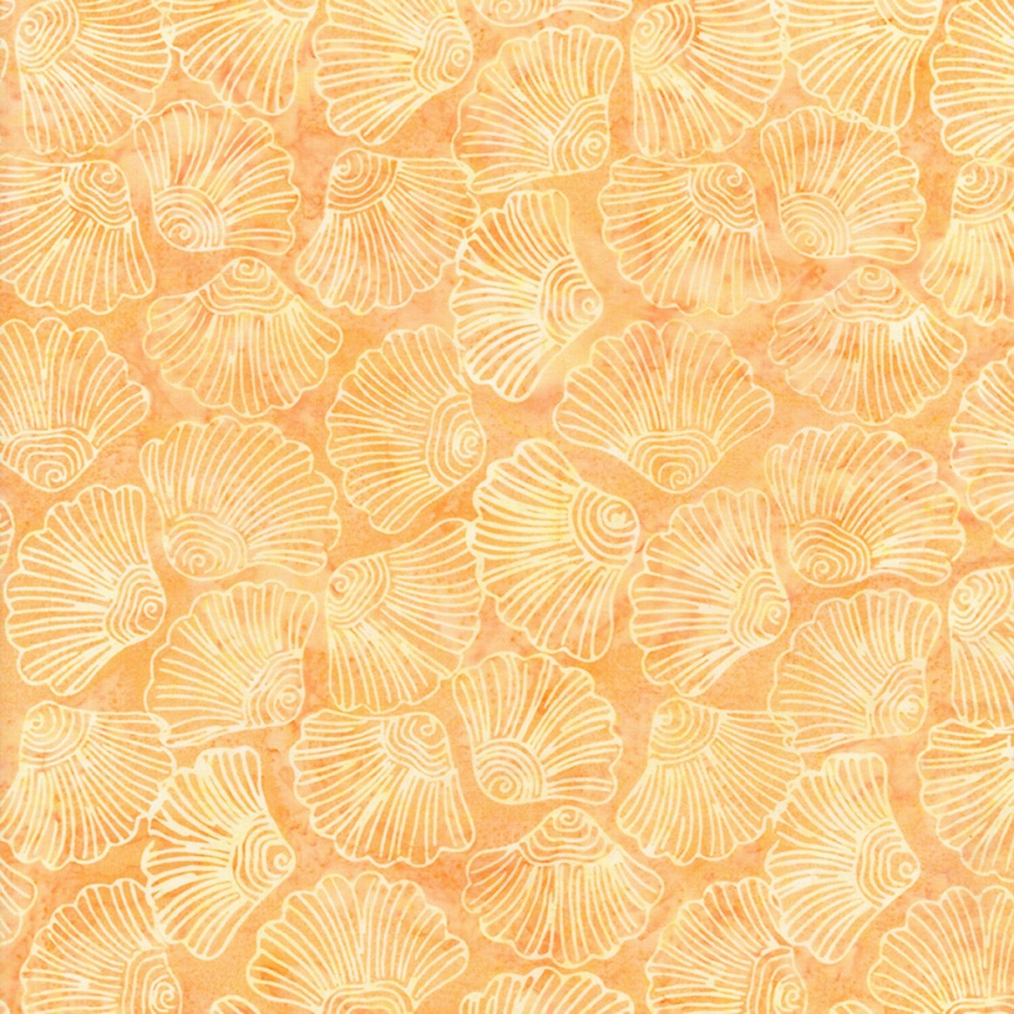 Tonga Batiks Flutter - Peach Tonal Shells Batik Fabric, Timeless Treasures B1063-PEACH, By the Yard