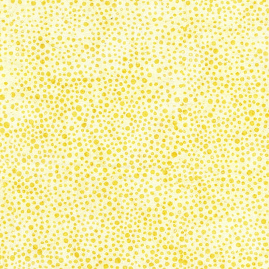 Buds and Blooms - Dot Yellow Parchment Pastel Yellow Polka Dot Batik Fabric, Island Batik 112336203, Cotton Quilt Fabric, By the Yard
