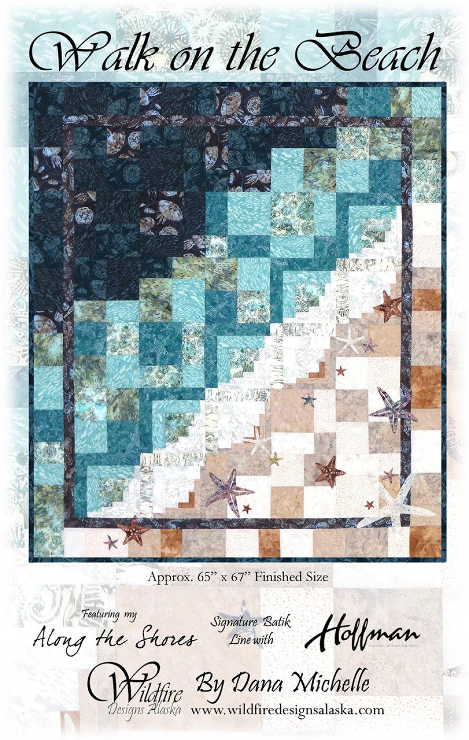 Walk on the Beach Quilt Pattern, Wildfire Designs Alaska WDA2304, Yardage Friendly Log Cabin Variation Lap Throw Quilt Pattern