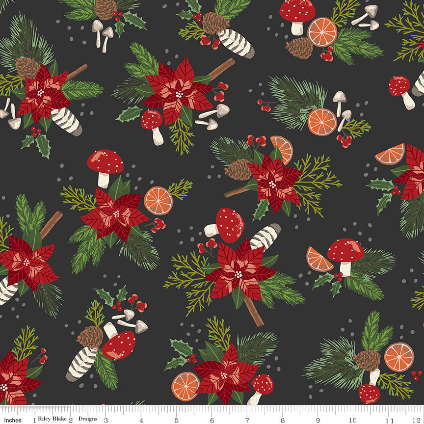 Yuletide Forest Fat Quarter Bundle, Riley Blake FQ-13540-21, 18 x 22 Fabric Cuts, Christmas Xmas Fabric, Kathryn Lenius