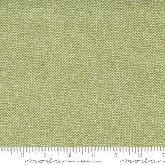 Red Barn Christmas - Grass Green Herringbone Fabric, Moda 55538 22, Sweetwater, Quilt Blender Fabric, By the Yard