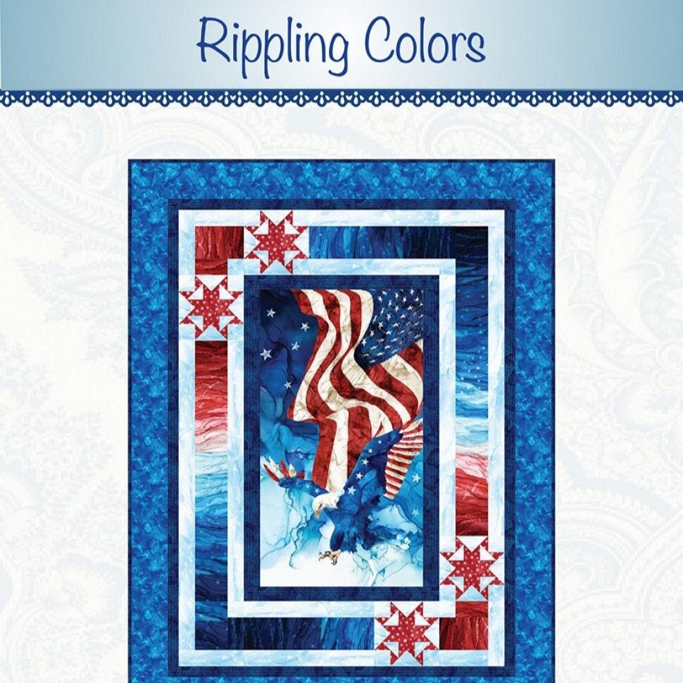 Rippling Colors Quilt Pattern, Bound to Be Quilting BTBQ362, 24" Fabric Panel Friendly Throw Quilt Pattern, Panel Frame QOV Pattern