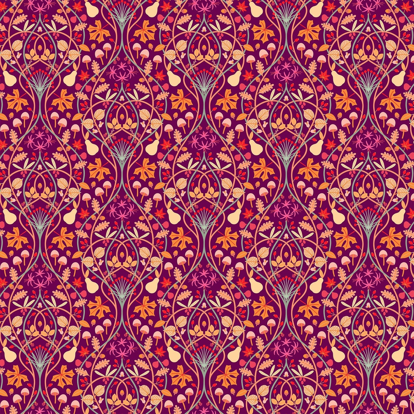 Splendor Tiles, Figo TSPLEN42-10, 10" Inch Precut Fabric Squares, Pink Purple Orange Green Floral Layer Cake Fabric