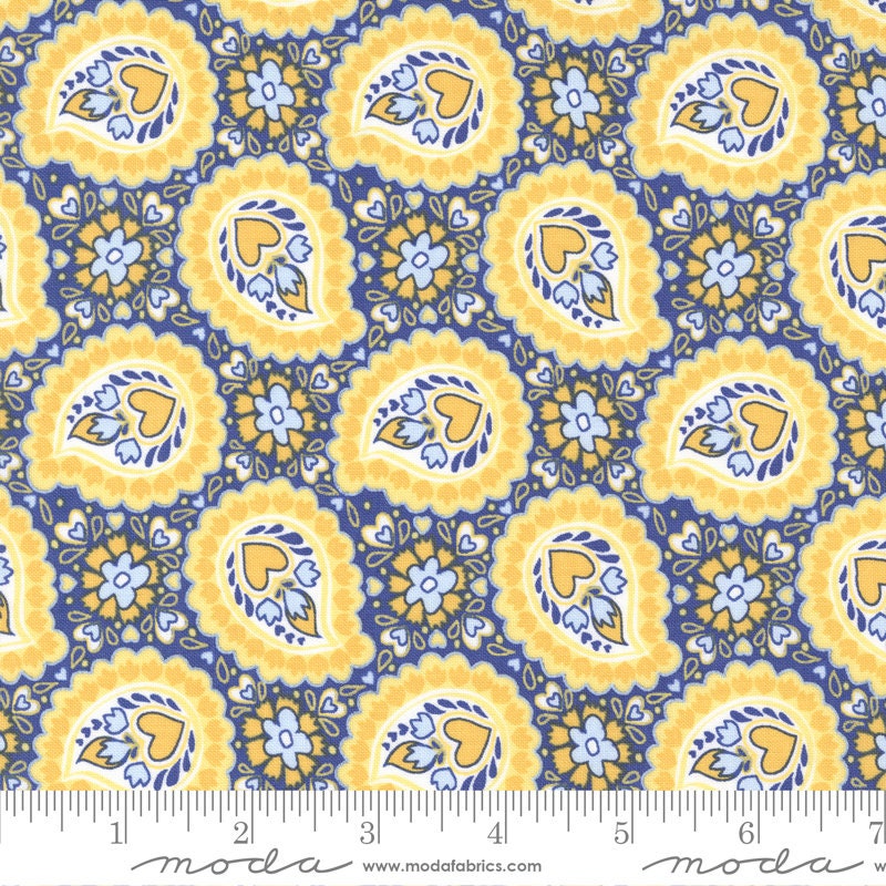 Sunflowers in My Heart Layer Cake, Moda 27320LC, 10" Precut Fabric Squares, Blue Green Yellow Sunflower Layer Cake Fabric, Kate Spain