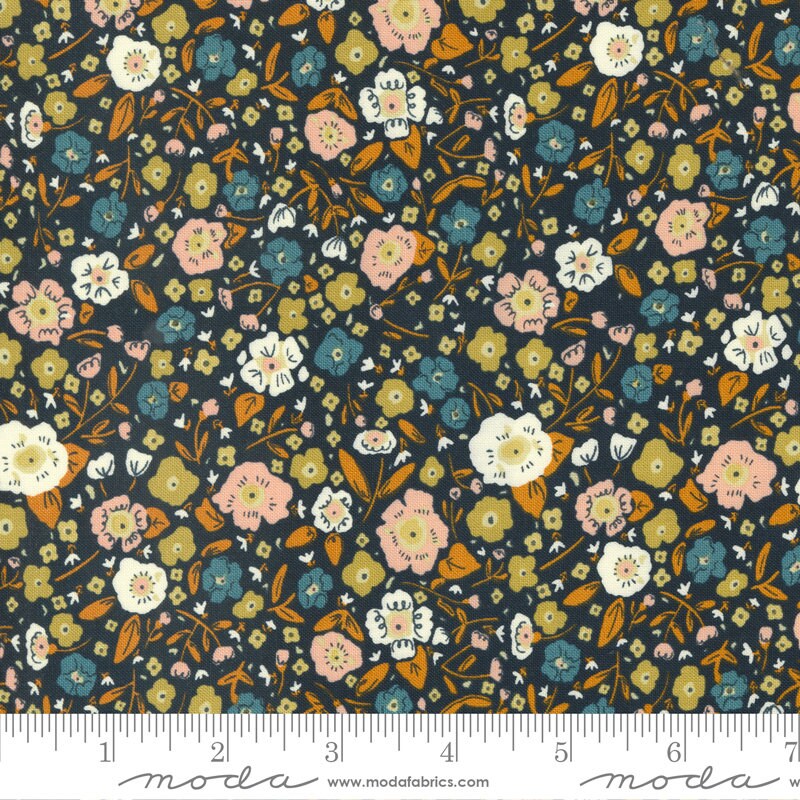 Quaint Cottage Layer Cake, Moda 48370LC, 10" Precut Fabric Squares, Teal Green Pink Brown Floral Layer Cake Fabric, Gingiber