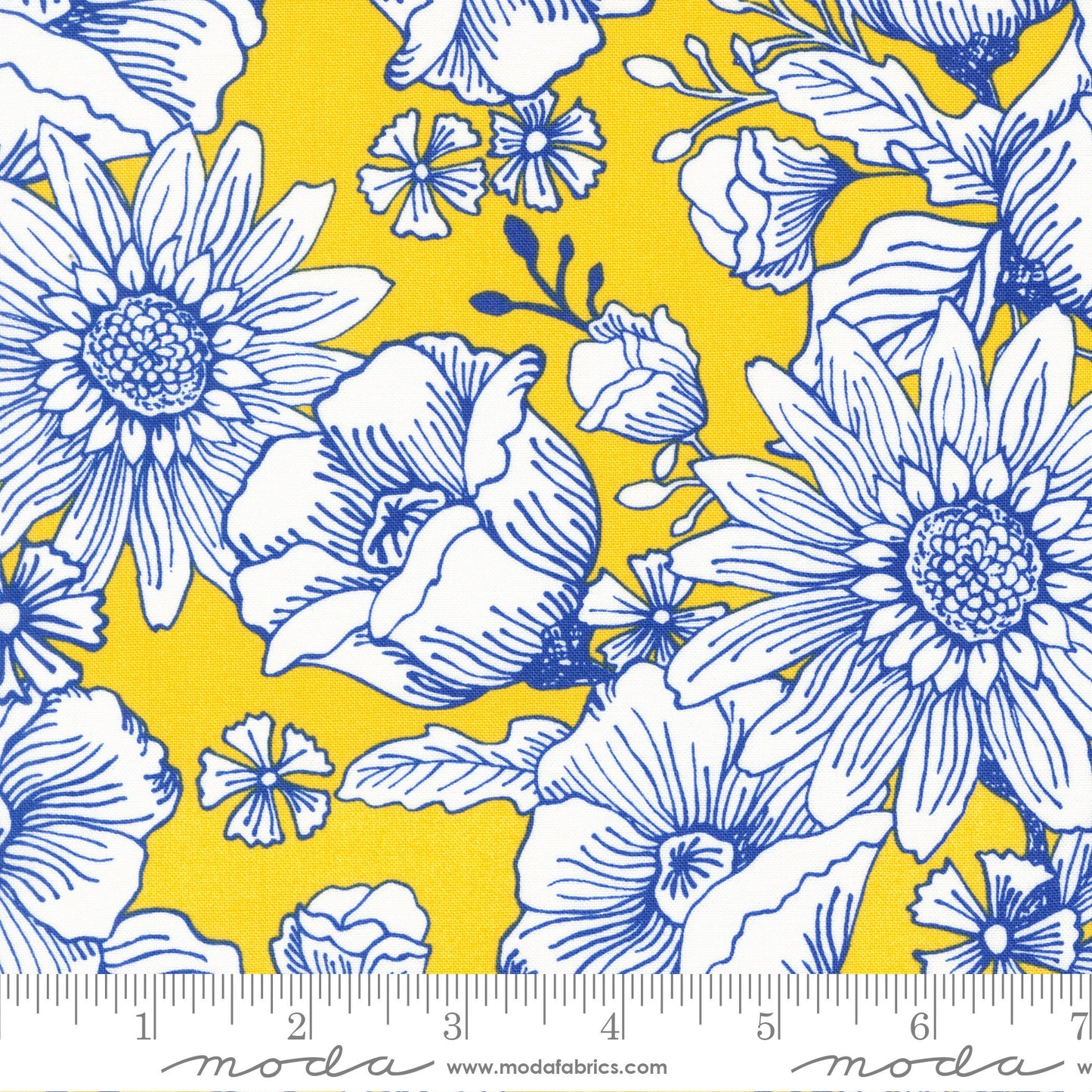 Sunflowers in My Heart Layer Cake, Moda 27320LC, 10" Precut Fabric Squares, Blue Green Yellow Sunflower Layer Cake Fabric, Kate Spain