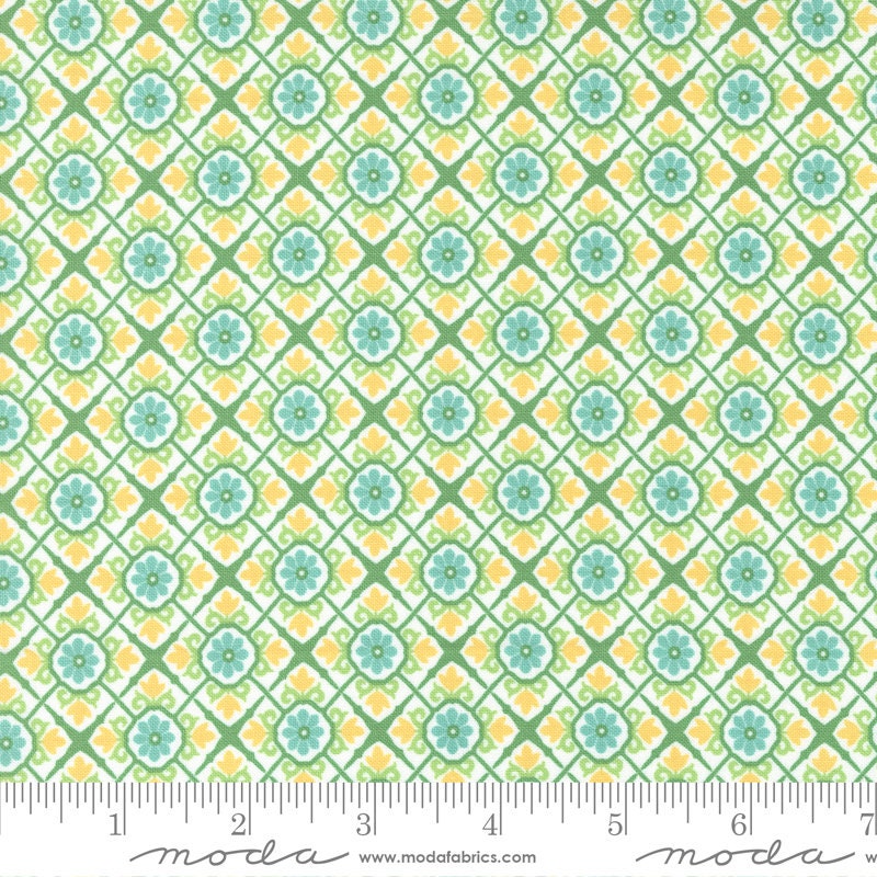 Sunflowers in My Heart Layer Cake, Moda 27320LC, 10" Precut Fabric Squares, Blue Green Yellow Sunflower Layer Cake Fabric, Kate Spain