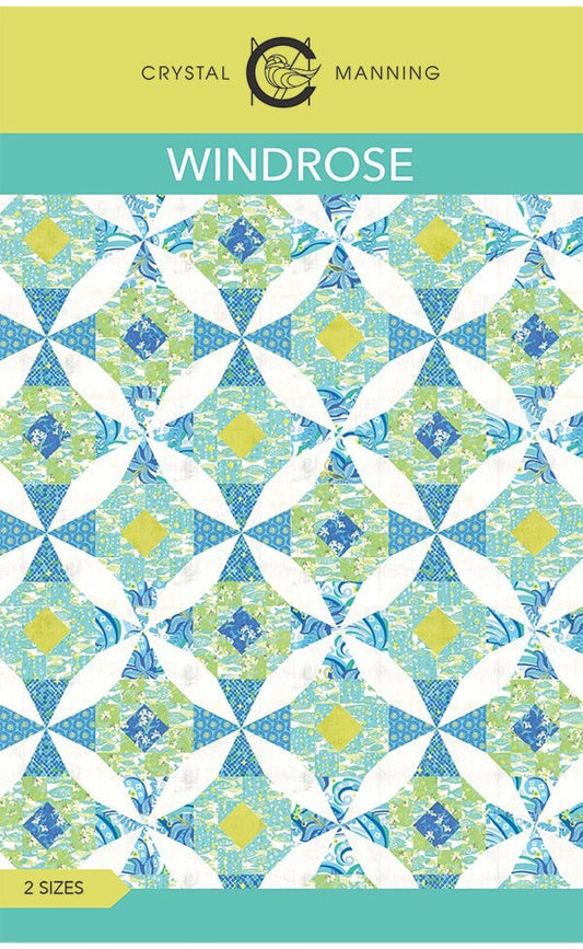 Wind Rose Quilt Pattern, CMA871, Modern Windmill Pinwheels Quilt Pattern, Yardage Friendly, Throw Twin Bed Quilt Pattern, Crystal Manning