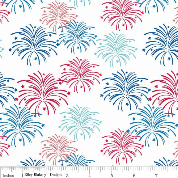 Star Spangled 5" Stacker, Riley Blake 5-3760-42, 5" Inch Precut Fabric Squares, 5" Stacker, Patriotic Charm Fabric, Doodlebug Design