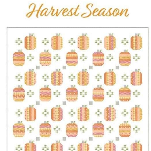 Harvest Season Throw Quilt Pattern, Chelsi Stratton Designs CSD153, FQ Quarter Friendly, Autumn Fall Pumpkins Quilt Pattern