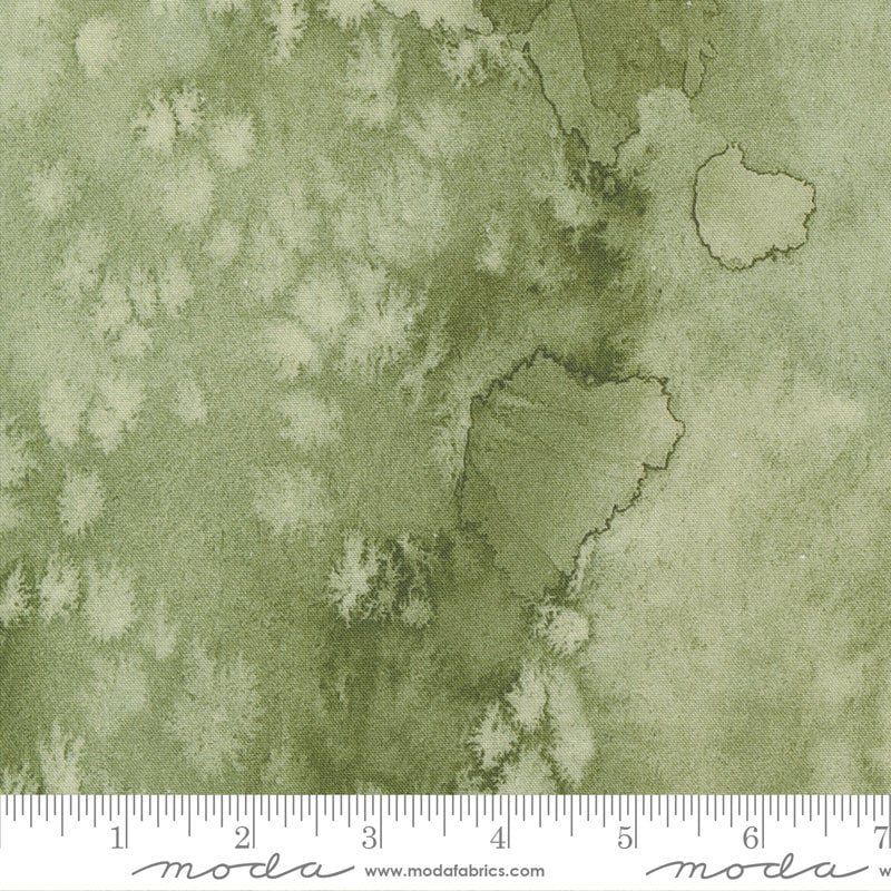 Desert Oasis - Cypress Green Tonal Watercolor Wash Fabric, Moda 8433 76, Create Joy, By the Yard