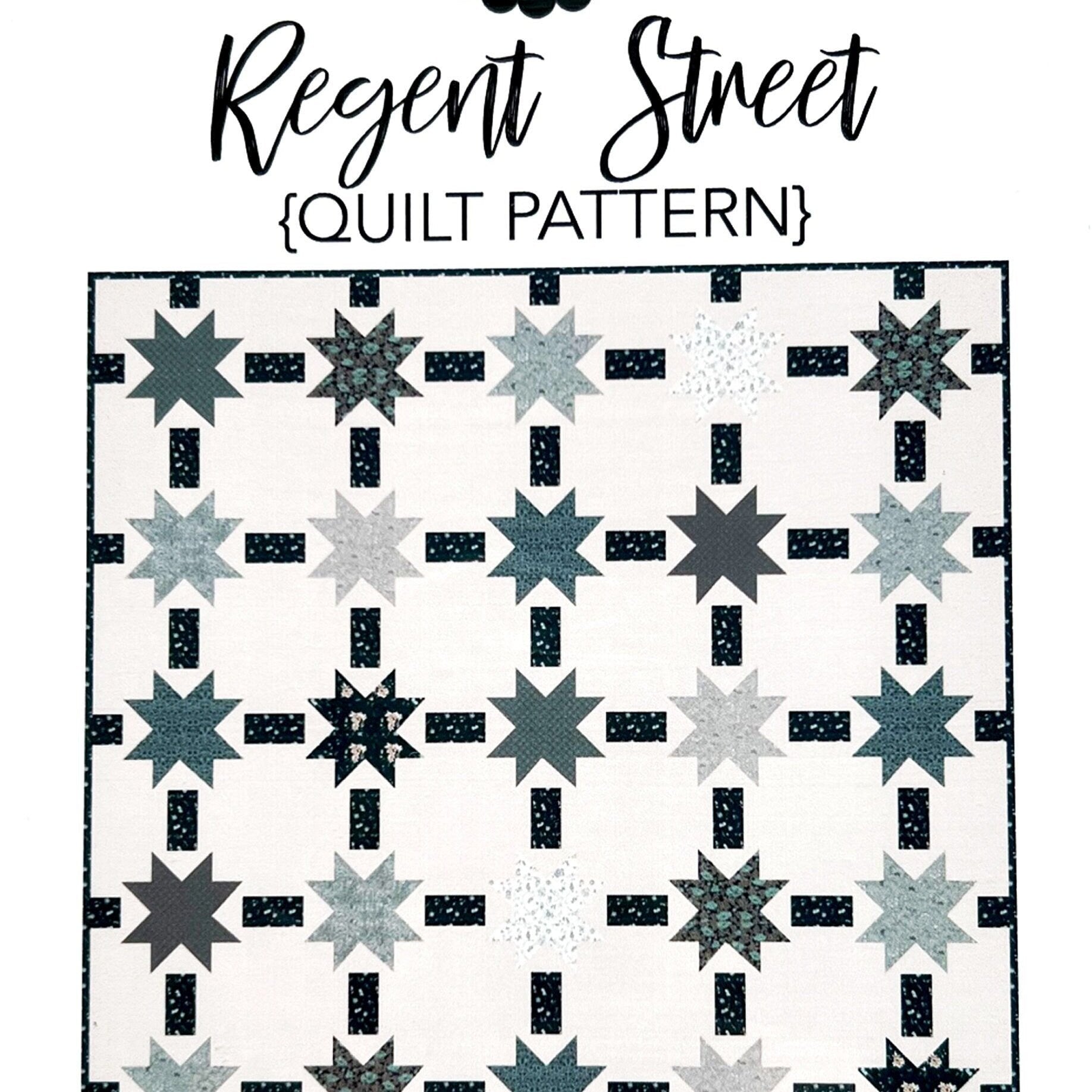 Regent Street Quilt Pattern, Jedi Craft Girl P156-REGENTSTREET, Fat Quartes FQ Friendly, Modern Star Quilt Pattern, Amanda Niederhauser