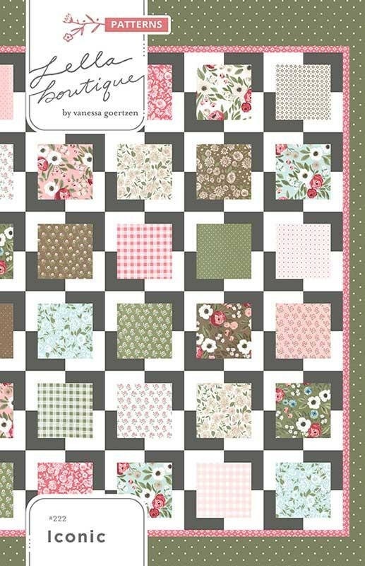 Iconic Quilt Pattern, Lella Boutique LB222, Layer Cake Friendly Pattern, Oversized Throw Square Bed Quilt Pattern