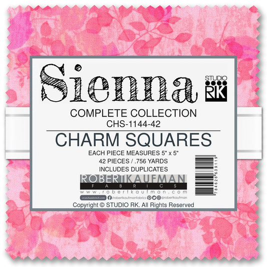 Sienna Charm Squares, Robert Kaufman CHS-1144-42, Rainbow Colors Leaves Foliage Nature Charm Pack Fabric, 5" Inch Precut Fabric Squares