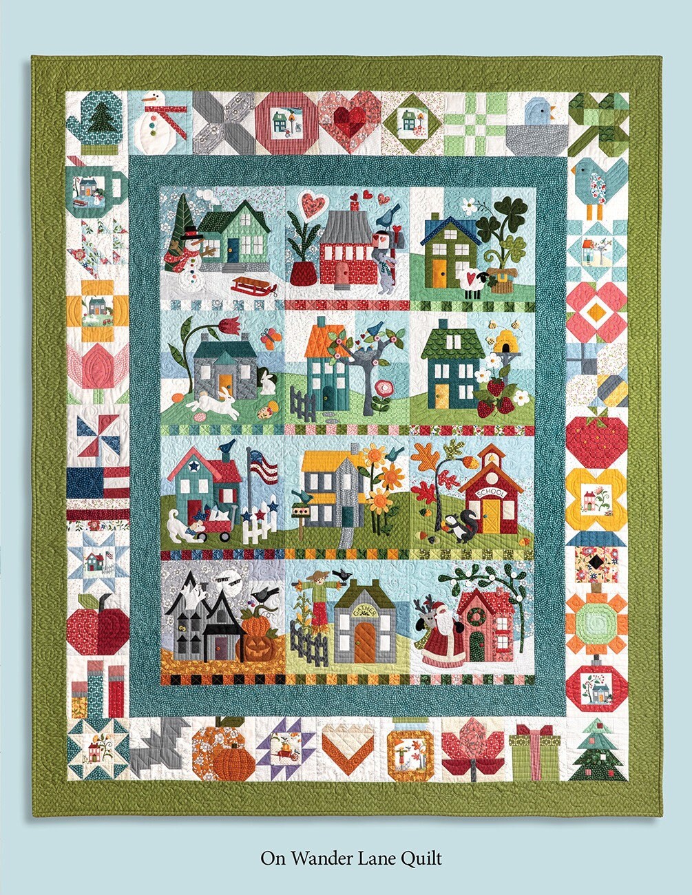 Frost Hill On Wander Lane Quilt Pattern Project BOM Book 1, Art to Heart ATH168P, Winter Xmas Snowman Sewing Quilt Project, Nancy Halvorsen