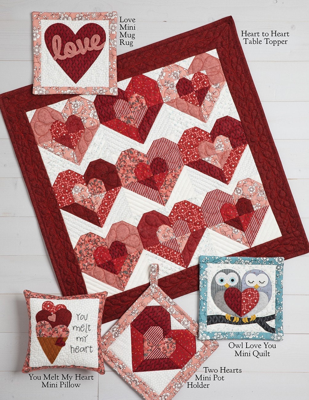 Loveland Cottage On Wander Lane Quilt Pattern Project Book 2, Art to Heart ATH169P, Hearts Valentine Sewing Quilting Project Nancy Halvorsen