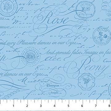 Something Blue Tiles, Northcott TSOME42-10, Blue Green Floral Cotton Quilt Fabric, 10" Inch Precut Fabric Squares