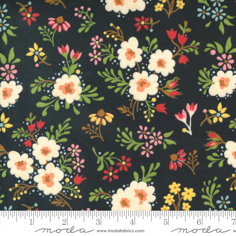 Fruit Loop Layer Cake, Moda 30730LC, Bright Fruit Apples Floral Layer Cake Fabric, 10" Inch Precut Fabric Squares, BasicGrey