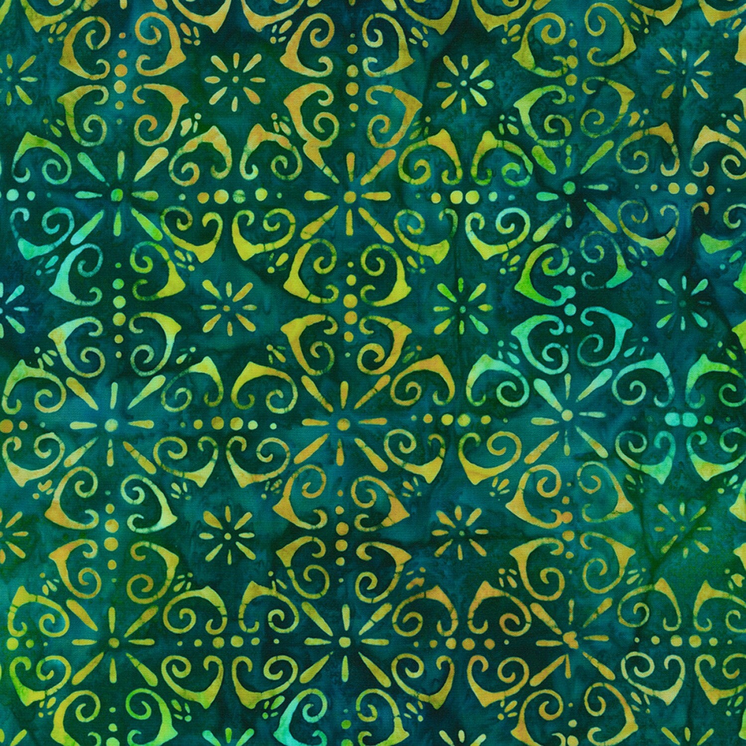 Azulejos Batik Charm Squares, Robert Kaufman CHS-1161-42, Artisan Batiks Yellow Green Blue Charm Pack, 5" Inch Precut Fabric Squares