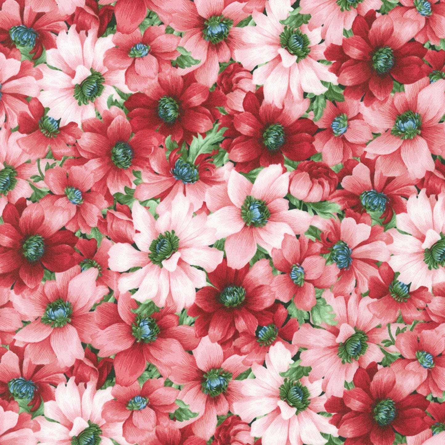 Softly Charm Squares, Robert Kaufman CHS-1158-42, 5" Inch Precut Fabric Squares, Red Pink Black Green Blue Floral Quilt Fabric, Beaves