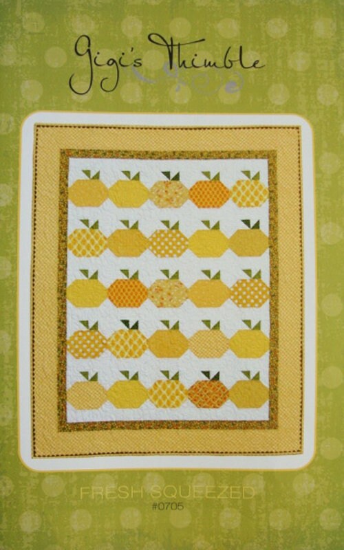 LAST CALL Fresh Squeezed Quilt Pattern, Gigi's Thimble GT0705, Lemons Citrus Fruit Wall Hanging Lap Quilt Pattern, Kitchen Decor