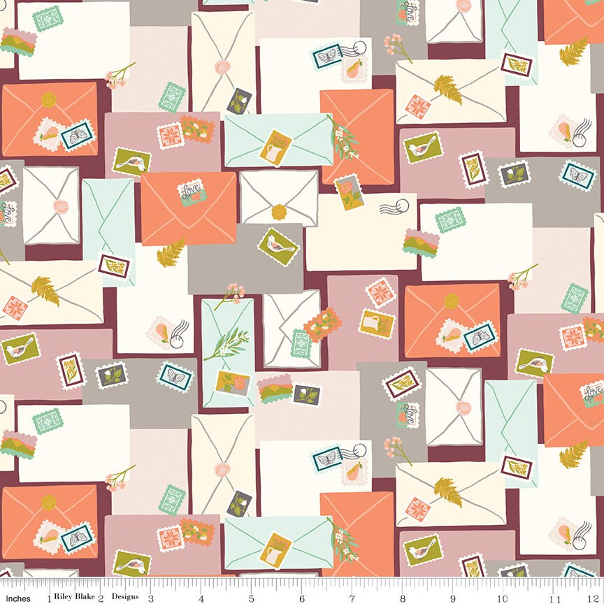 Blossom Lane 5" Stacker, Riley Blake 5-14000-42, Floral Home Precut Quilt Fabric Squares, Katherine Lenius