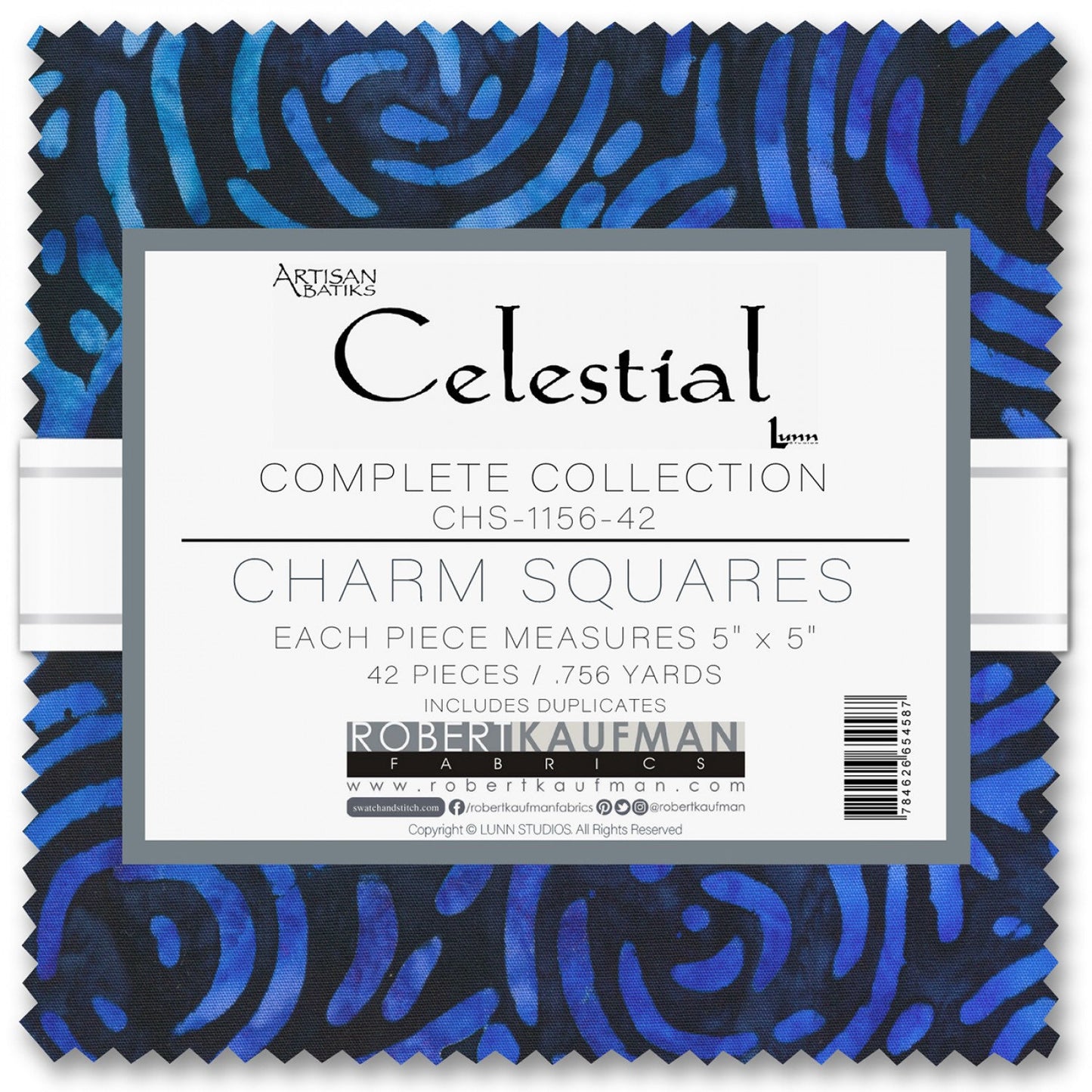 Celestial Batik Charm Squares, Robert Kaufman CHS-1156-42, Artisan Batiks Sun Stars Earth Charm Pack Fabric, 5" Inch Precut Fabric