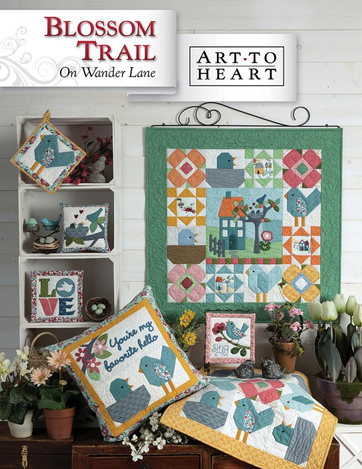 Blossom Trail On Wander Lane Quilt Pattern Projects Book 5, Art to Heart ATH172P, Spring Sewing Quilting Projects Nancy Halvorsen