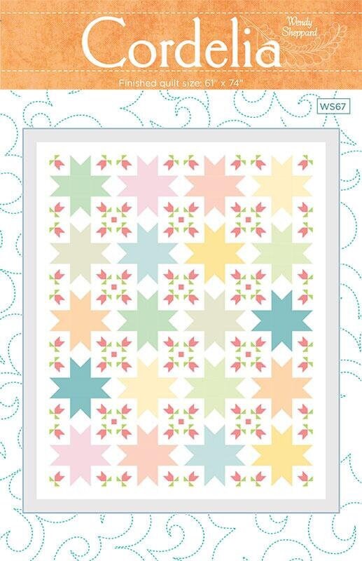 Cordelia Quilt Pattern, Wendy Sheppard WS67, Fat Quarter FQ Friendly Stars and Posies Throw Quilt Pattern