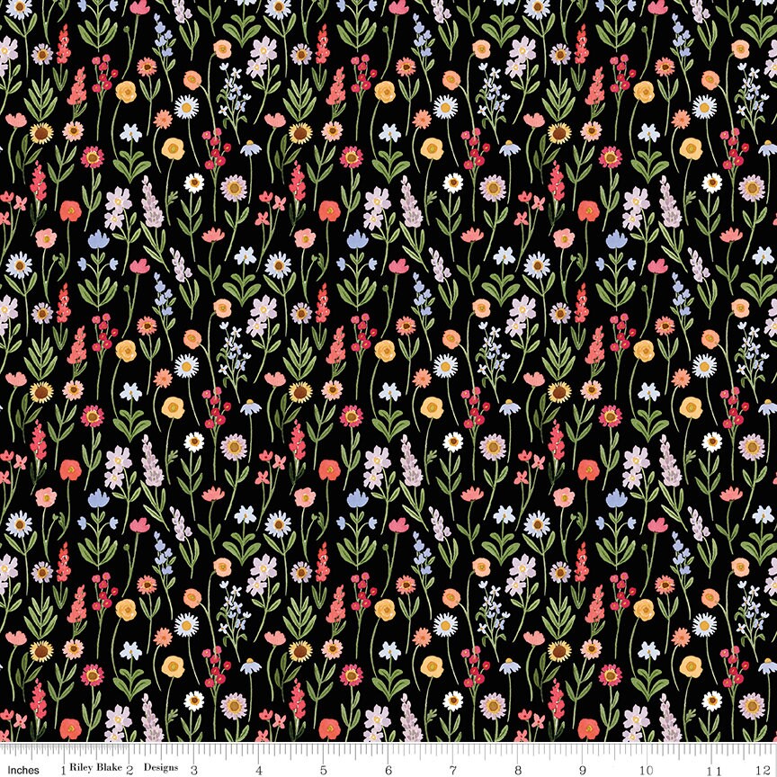 Flora No 6 10" Stacker, Riley Blake 10-14460-42, Spring Watercolor Floral Quilt Fabric Squares, Echo Park Paper Co