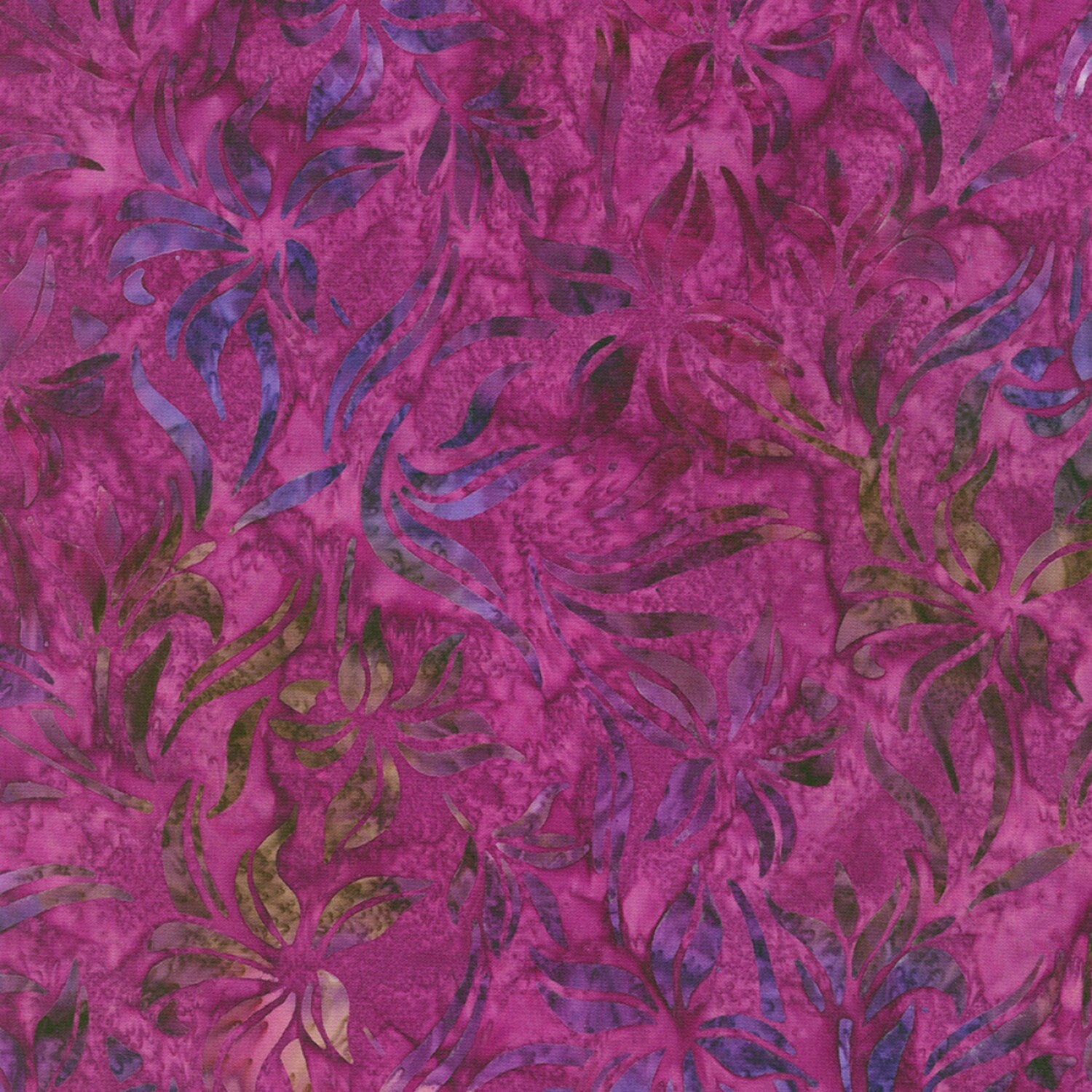Artisan Batiks Lily Bella 21 Piece Fat Quarter Bundle, Robert Kaufman FQ-2072-21, Purple Green Floral Batiks, 18 x 22 Fabric Cuts
