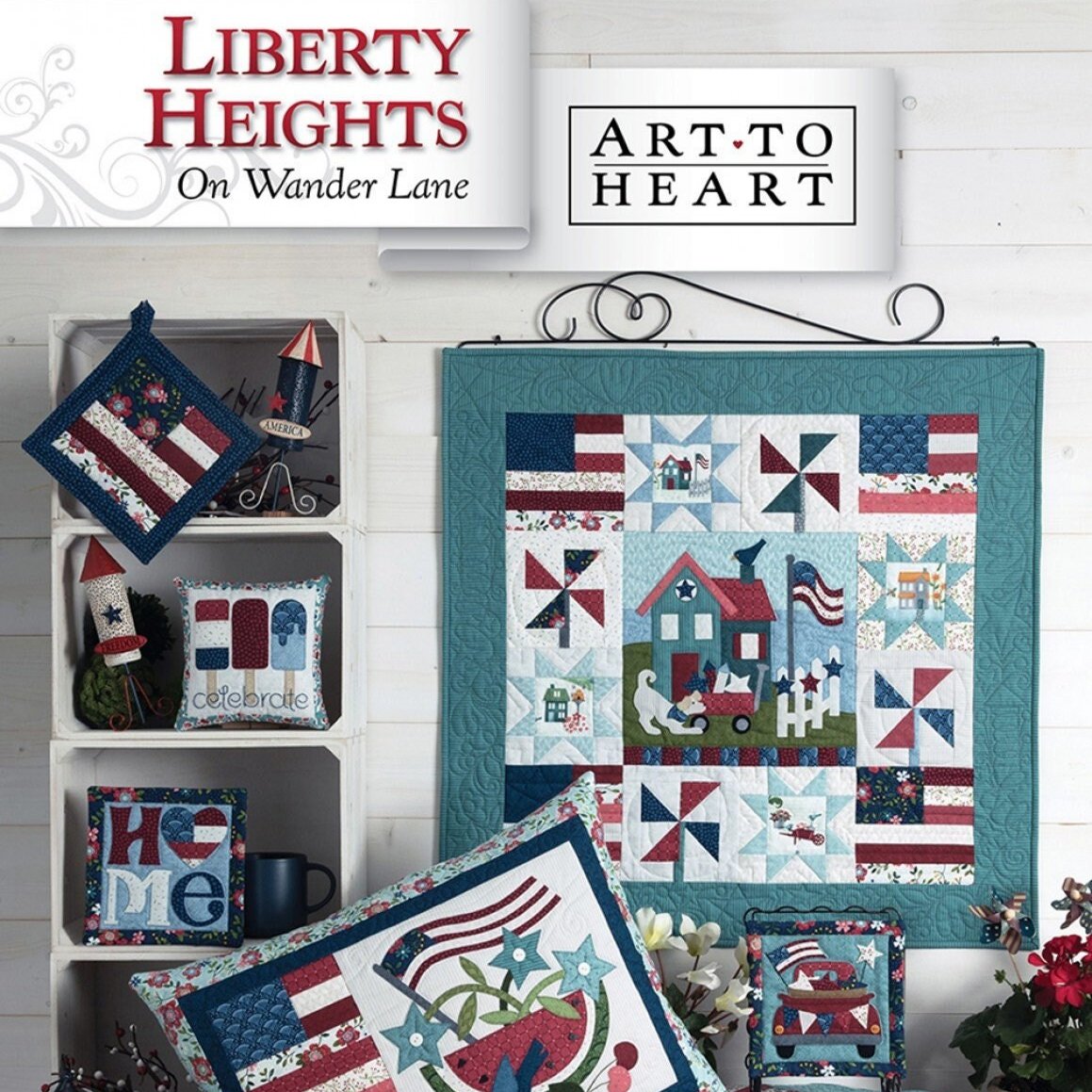 Liberty Trail On Wander Lane Quilt Pattern Projects Book 7, Art to Heart ATH174P, Patriotic Sewing Quilting Projects Nancy Halvorsen