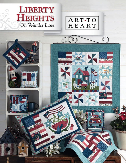 Liberty Trail On Wander Lane Quilt Pattern Projects Book 7, Art to Heart ATH174P, Patriotic Sewing Quilting Projects Nancy Halvorsen
